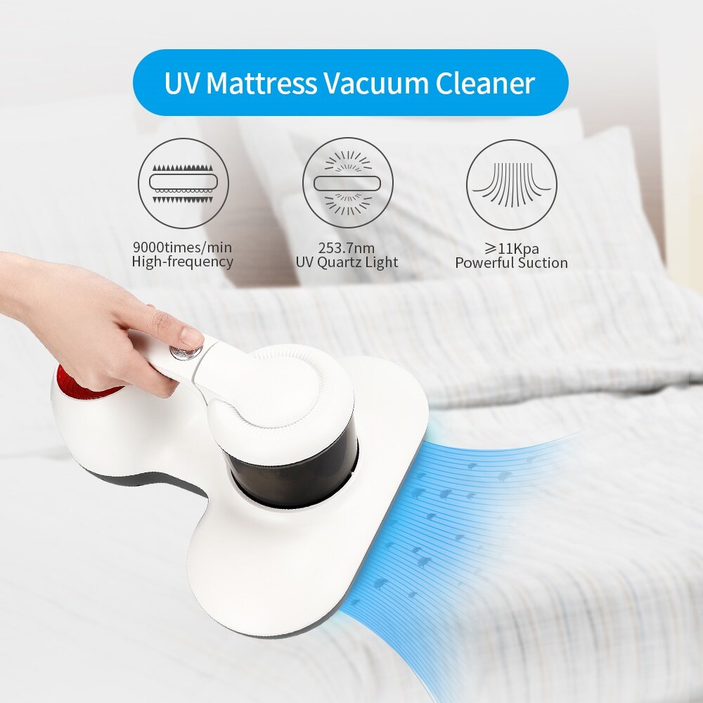 Handheld Mattress Vacuum Cleaner Eliminate dust allergen pollen Mites-killing Collector Mite removal instrument 11000Pa UV Sterilization For Home Pillows Bed Sofas Carpets