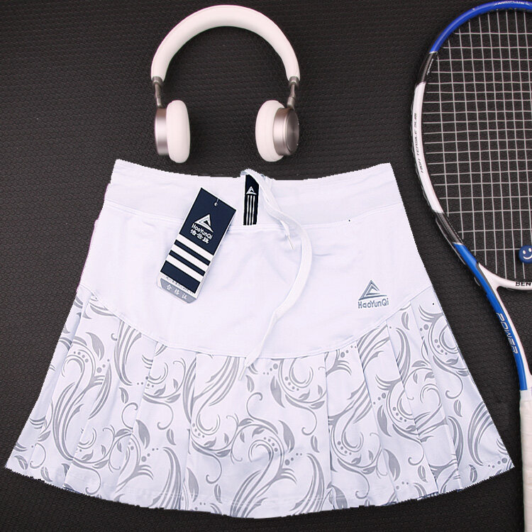 【Ready stock】Women's Pleated Athletic Sports Skort Stretchy Tennis Golf Skirt With Inner Shorts Pocket For Running Fitness Workout Casual