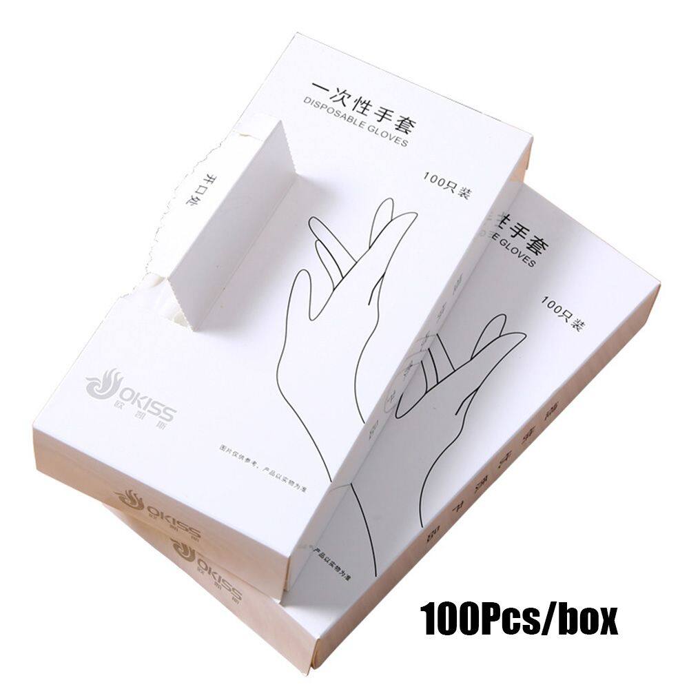 MILAN 100Pcs/box Plastic Restaurant Vegetable Eco-friendly Food Gloves Transparent Kitchen Gloves Disposable Gloves