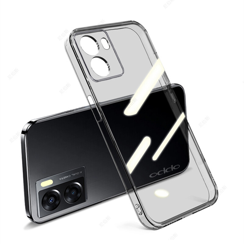 For OPPO A77s CPH2473 Soft Translucent Black Silicone Flexible Shockproof TPU Crystal Clear Cover Skin scratch-resistant shock-absorbing Jelly Case